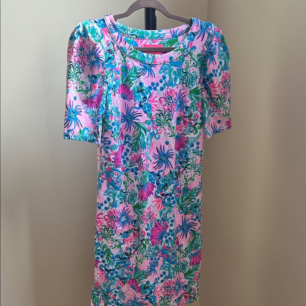 Lilly Pulitzer Harriet Dress Puffed Sleeve- Size Medium - no belt